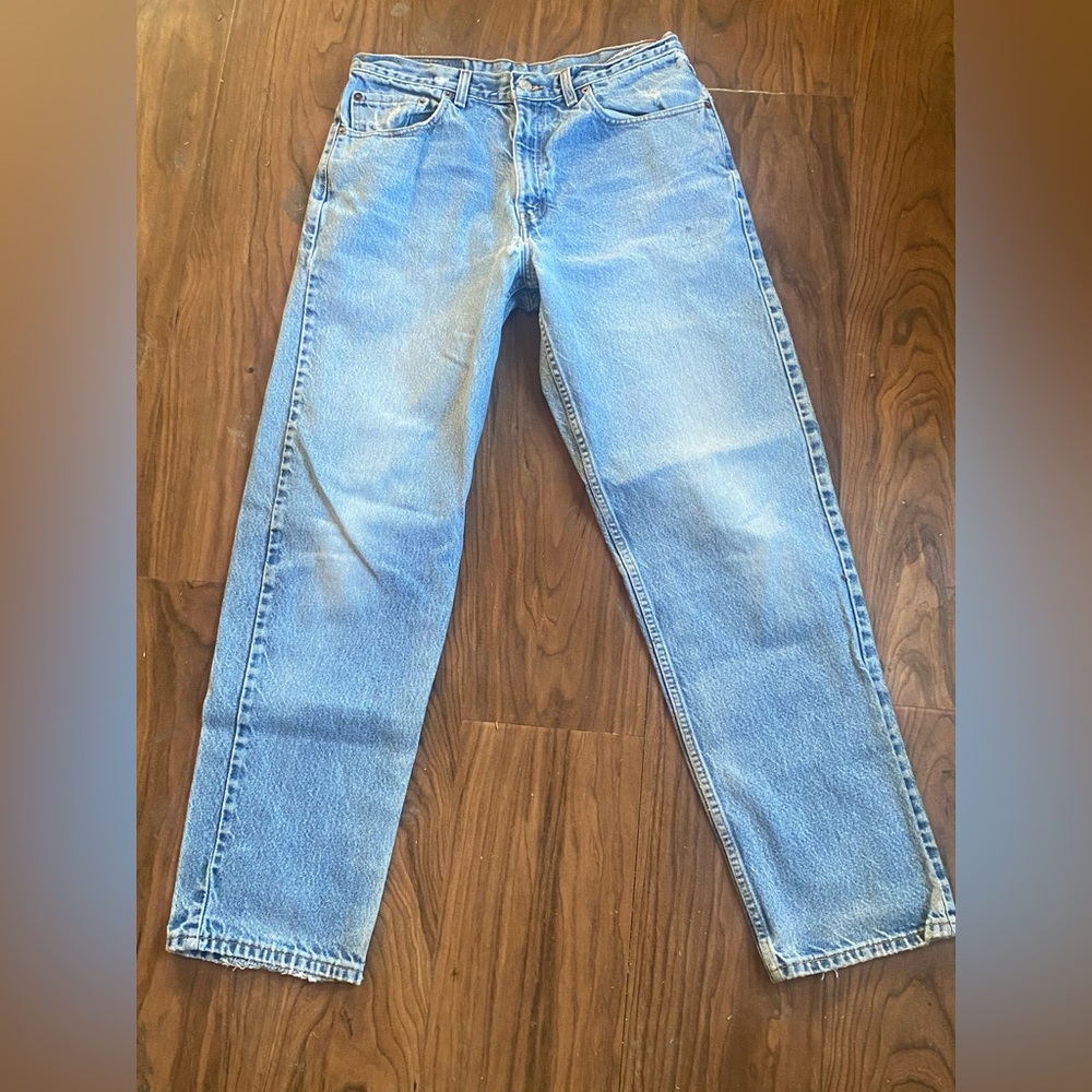 Vintage Levis Jeans Mens 34X32 Distressed Light Wash Relaxed Straight Leg Y2K - Picture 2 of 15